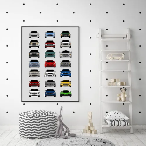 Vista 6 de Custom Car Posters Póster hecho a mano compatible con Mercedes-Benz Impresión de Evolución Arte de Pared Decoración Mejor de las Generaciones