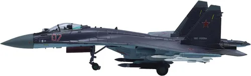 Vista 3 de SU-35 Avión de ataque Metal Fighter Modelo militar 1/100 Modelo de avión fundido a troquel