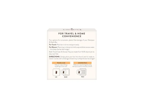 Vista 3 de Babo Botanicals Soporte de barra sólida para champú 2-1, estuche de viaje con tapa, bandeja de ducha con capa de drenaje; estuche de aluminio
