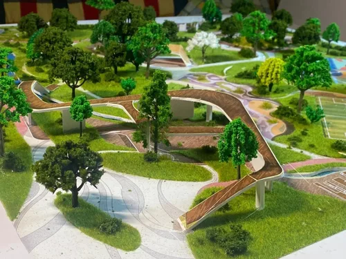 Vista 2 de Alfombra modelo de hierba, (3 piezas, 20 x 20 pulgadas), modelo de escenario ferroviario para escenario