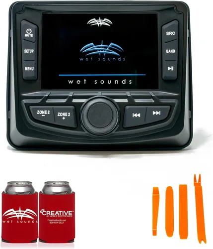 Vista 2 de Wet Sounds WS-MC2 - Receptor de medios digitales marinos y control remoto MC-TR-MINI Mini con cable de 25 pies (requiere actualización de software)
