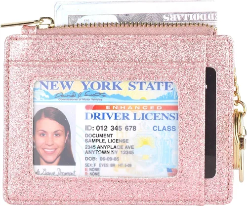 Vista 2 de Monedero delgado con bloqueo RFID, con bolsillo frontal para monedas, tarjetero, para mujer