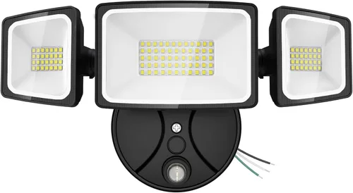 Vista 10 de Onforu 70W Luz de inundación LED del atardecer al amanecer, 7000LM Iluminación exterior de seguridad blanca, Luminaria IP65 impermeable al aire