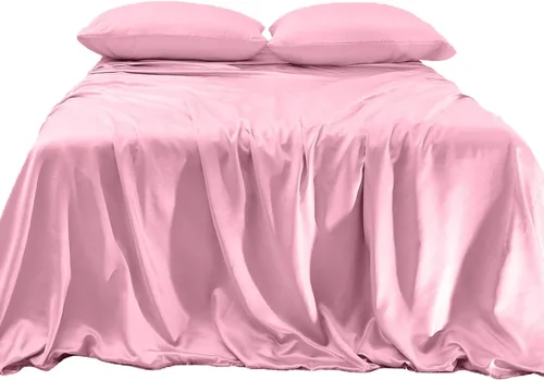 Vista 29 de Elegant Comfort Lujoso juego de sábanas de satén sedoso de 4 piezas, agradable para la piel y el cabello, resistente a las arrugas, la decoloración