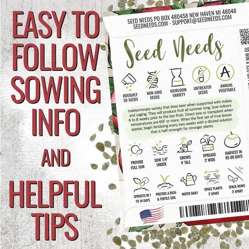 Vista 4 de Seed Needs Semillas de tomate para plantar tomates indeterminados de carne de res verdaderos, reliquia sin OMG y semillas de vegetales sin tratar