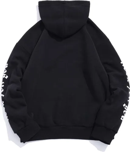 Vista 6 de ZAFUL Sudadera con capucha para hombre, con estampado de letras rosas, con cordón, unisex, de vellón, con estampado de letras
