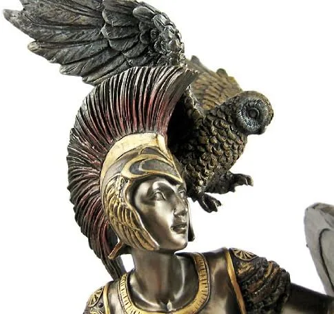 Vista 5 de Atenea diosa griega bronceada estatua escultura Minerva