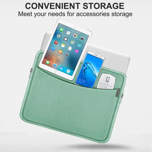Vista 2 de Funda para laptop de 14 pulgadas, maletín protector a prueba de golpes con bolsillo para accesorios, bolsa portátil para computadora para MacBook
