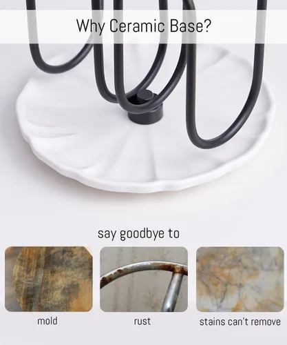 Vista 2 de VROOMIUM Servilletero para Mesa, Limpieza Sin Esfuerzo con Base de Cerámica, Peso de 1 lb, Servilleteros Negros para Servilletas de Papel