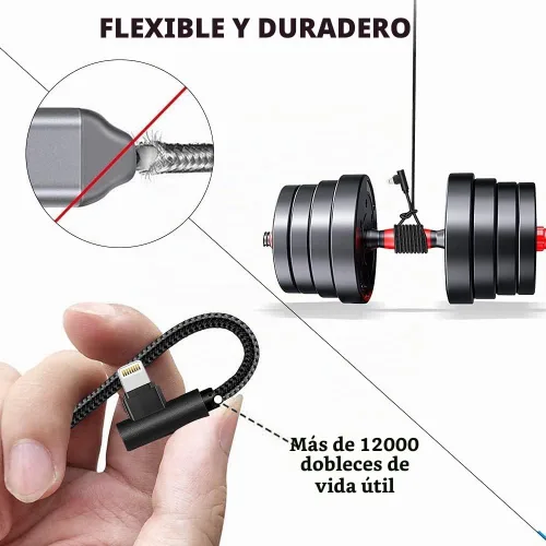 Vista 3 de Paquete de 5 cables para iPhone (3/3/6/6/10 pies) con certificación MFI