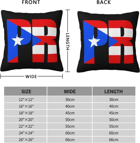 Vista 2 de Fundas de almohada con bandera puertorriqueña, fundas de almohada decorativas de 18 x 18 pulgadas, funda de almohada para decoración al aire libre