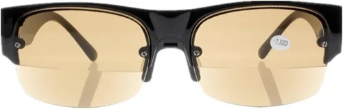 Vista 3 de Unbranded Gafas de sol bifocales unisex para lector de sol, lentes de lectura con marco semi-sin montura