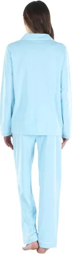 Vista 2 de Sleepyheads Conjunto de pijama de algodón con botones para mujer Conjunto de manga corta - Azul claro