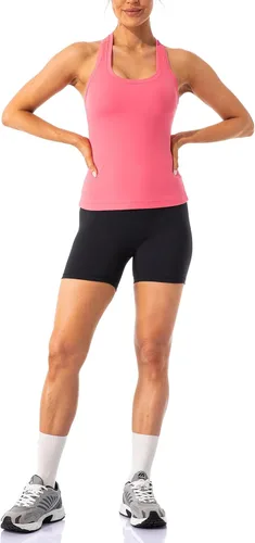 Vista 4 de Ukaste Camiseta sin mangas con espalda cruzada para mujer, para yoga, rendimiento y entrenamiento