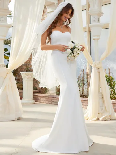 Vista 3 de Ever-Pretty Vestidos de novia sin mangas con hombros descubiertos para novia 0249