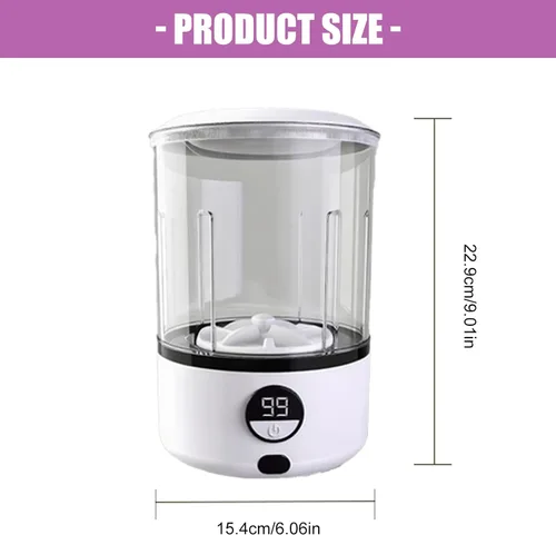 Vista 5 de Mini lavadora para ropa interior, calcetines, ropa de bebé, 2000 mAh recargable inalámbrica inteligente taza lavadora 1.2 L carga USB para el hogar