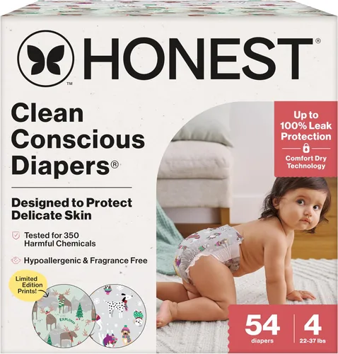 Vista 41 de The Honest Company Clean Conscious - Pañales para pieles delicadas, hasta un 100% a prueba de fugas, hipoalergénicos, sin fragancia, género neutro