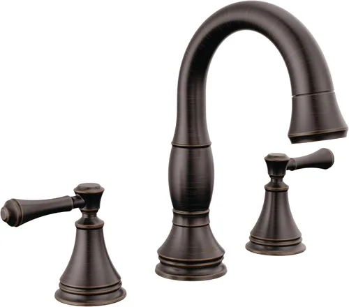 Vista 10 de Delta Faucet Cassidy - Grifo de baño extraíble hacia abajo, grifo de baño extraíble hacia afuera, grifo de baño dorado de instalación extendida de 3