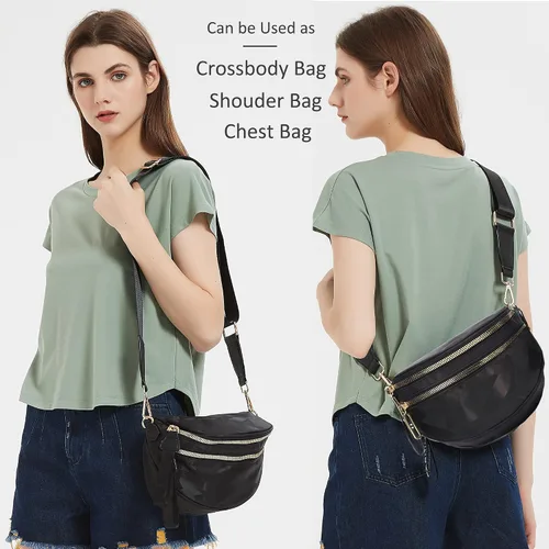 Vista 4 de Bolsos cruzados para mujer de nailon cruzado de viaje, bolsos de hombro para mujer, bolsos de pecho, mochila ligera