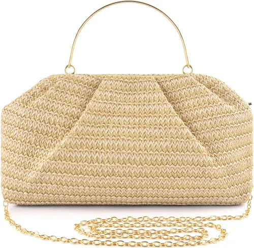 Vista 13 de ERKOON Clutch Purse for Women Elegant Pleated Evening Bag Crossbody Shoulder Handbag Envelope Bag with 2 Detachable Chain