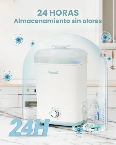 Vista 7 de Papablic Esterilizador y Secador de Biberones Pro, Esterilizador De Biberones, Esterilizador Eléctrico de Vapor para Biberones, Chupetes y Piezas