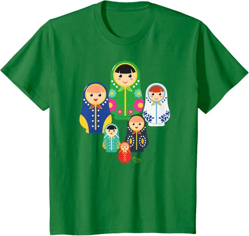 Vista 40 de Matryoshka Russian Nesting Dolls, Rusia - Camiseta de regalo, Azul / Patchwork, S
