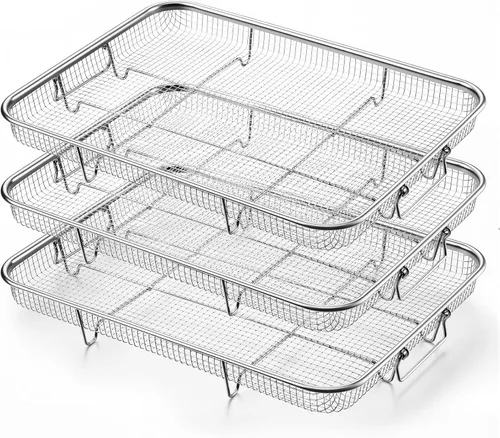 Vista 9 de P&P CHEF Cesta para freidora de aire de 11.8 pulgadas para horno, estante