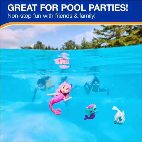 Vista 6 de SwimWays Gabby's Dollhouse - Juego de 3 personajes de buceo, accesorios de piscina y juguetes de piscina para niños, suministros para fiestas