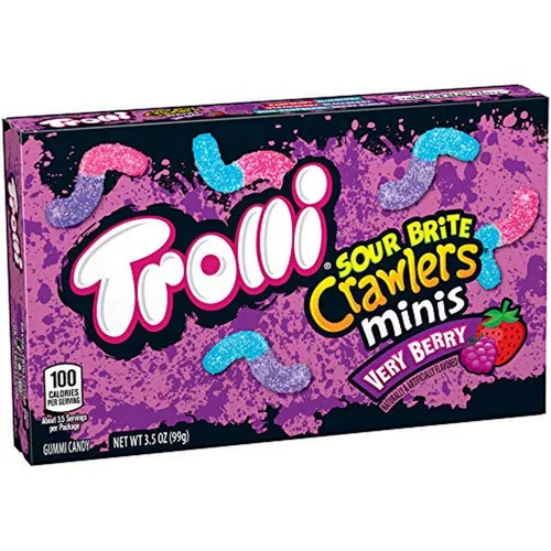 Vista 14 de Trolli - Sour Brite Crawlers, sabor Very Berry, 5 onzas. Gusanos de goma agrios muy bayas, bolsa de clavijas, aperitivos, compartir, sobre