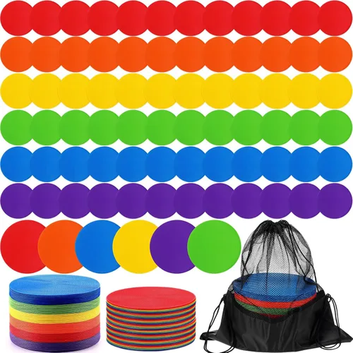 Vista 8 de Marcadores de punto de piso de TPE Tinideya para gimnasio, puntos planos antideslizantes, marcador de punto de baile para deportes de gimnasio