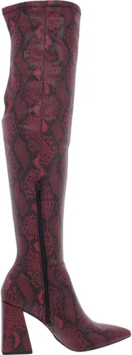 Vista 2 de Steve Madden Botas de piel sintética con punta sobre la rodilla para mujer