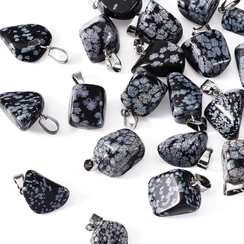 Vista 8 de Beadthoven - 24 dijes de piedras preciosas irregulares naturales, piedras curativas mixtas, chakras, reiki, pepita, piedras preciosas para hacer