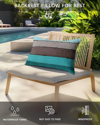 Vista 3 de Summer - Almohada para silla de playa de grano de madera de granja para exteriores, reposacabezas para tumbona, almohada reclinable con rellenos