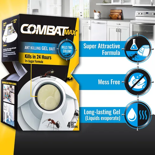 Vista 2 de Combat Max Ant Killing - Estación de cebo de gel para uso en interiores y exteriores, 4