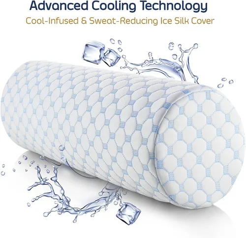 Vista 2 de Nestl Almohada Enrollable para el Cuello para Alivio del Dolor - Espuma Viscoelástica Premium – Almohada de Apoyo para Dormir con una Funda