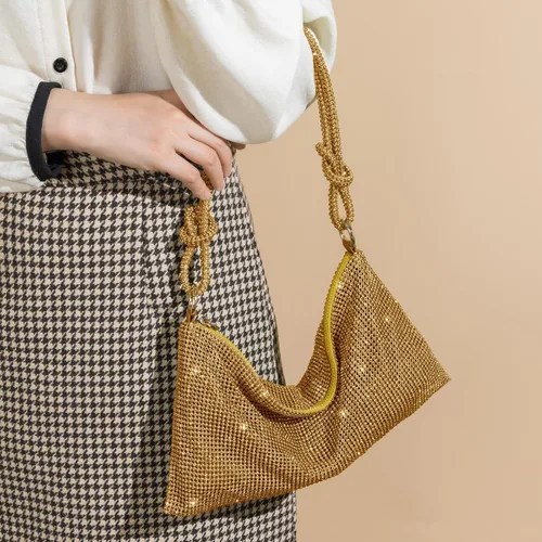 Vista 2 de Baonmy Bolso de noche con diamantes de imitación para mujer, bolso de noche con diamantes de imitación para mujer, bolso de noche para club, boda