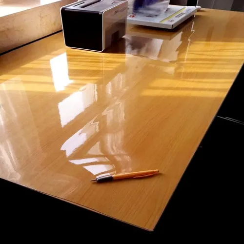 Vista 2 de Protector de mesa de PVC transparente impermeable, mantel de plástico transparente para cocina, café, oficina, comedor, armario, escritorio
