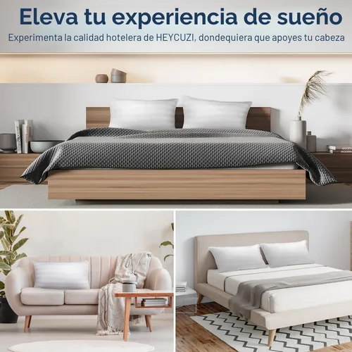Vista 7 de DIORIS - Juego de 2 almohadas suaves para dormir mullidas tamaño Queen
