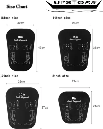Vista 2 de UPSTORE 2 pares de plástico negro largo automático soporte Shaper zapato árboles altos botas corto Shaper insertos almohadillas