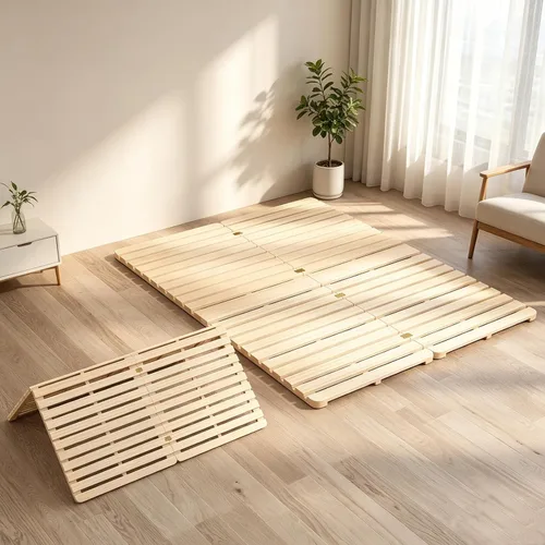 Vista 11 de LILYPELLE Base de cama de piso, marco de cama plegable de tatami, placa de cama transpirable a prueba de humedad, cama japonesa de suelo, marco