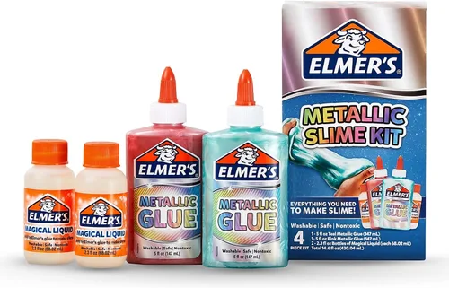 Vista 8 de Elmer's Kit de slime esponjoso, incluye pegamento de color translúcido, pegamento con purpurina, activador de slime esponjoso, 4 unidades, perfecto