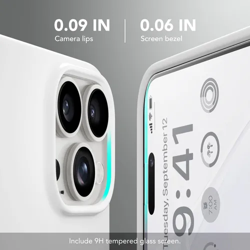 Vista 5 de GONEZ Funda de silicona para iPhone 14 Pro Max, compatible con MagSafe, con protector de pantalla + protector de lente de cámara, silicona líquida a