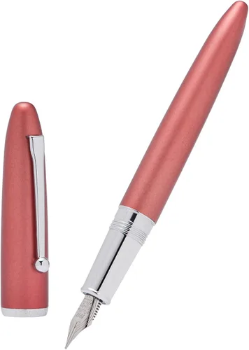 Vista 11 de Asvine Hongdian 620 Pluma estilográfica de metal rojo extra fina pluma clásica pluma oficina escritura con caja de metal
