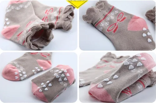 Vista 5 de Calcetines de algodón antideslizantes para bebés y niñas pequeñas (0.0 ft-10y)