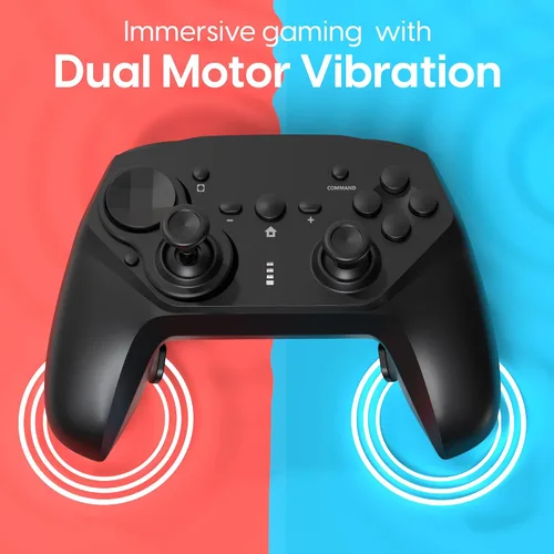 Vista 5 de TALK WORKS Bluetooth Game Controller for Nintendo Switch with Dual Motor Vibration, Turbo Function, 6-Axis Gyro Sensor - Customizable Joystick &