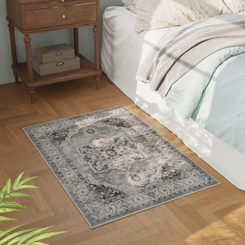 Vista 144 de Rugcomf Alfombra de Entrada de 2'x3' - Patrón Paisley, Tapete para Puerta de Entrada Interior, Floral Vintage, Lavable a Máquina, Alfombra