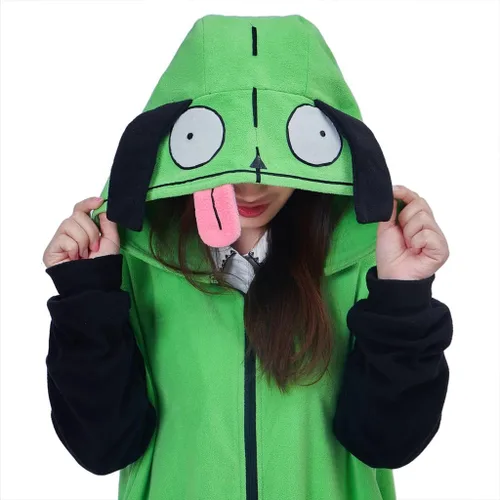 Vista 7 de Invader Cosplay Zim - Sudadera con capucha y cremallera para hombre, disfraz de Halloween