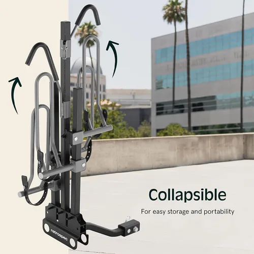 Vista 4 de Retrospec Lenox - Soporte para bicicleta con receptor de 2 pulgadas, 2 portabicicletas, clase II o III