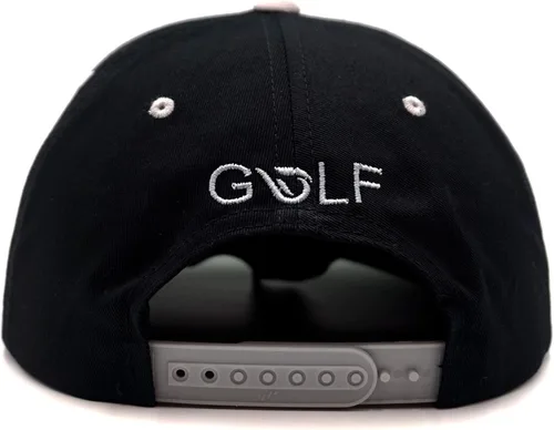 Vista 3 de Pure Bomb - Birdie Slayer - Sombrero de golf Snapback de sarga de algodón negro y plateado de 5 paneles Negro y plateado talla única