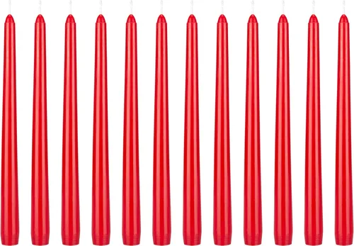 Vista 50 de Mega Candles 48 velas cónicas negras rectas sin perfume, vela de cera vertida a mano de 4 x 3/4 pulgadas, decoración del hogar, recepciones de boda
